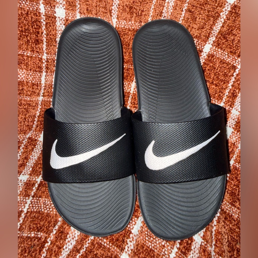 Nike Black and White Slide Sandals